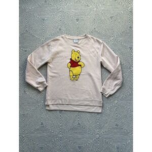 Women's Disney WInnie the Pooh Chenille Graphic Crewneck Sweatshirt - Pink-Small